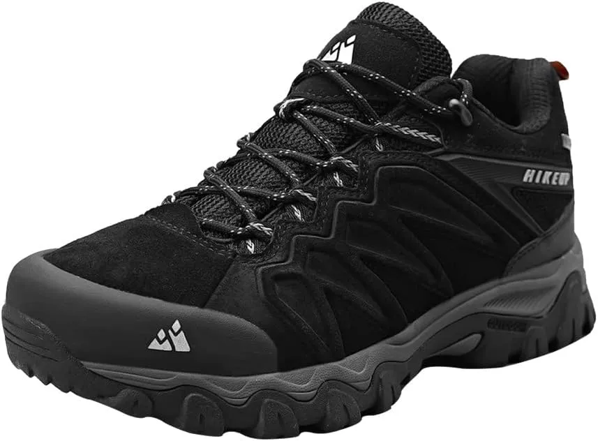 ailishabroy Men's Outdoor Hiking Shoes Lightweight Non Slip Outdoor Breathable Low Top Ankle Boots Hike Trekking Trails Camping Work Shoe