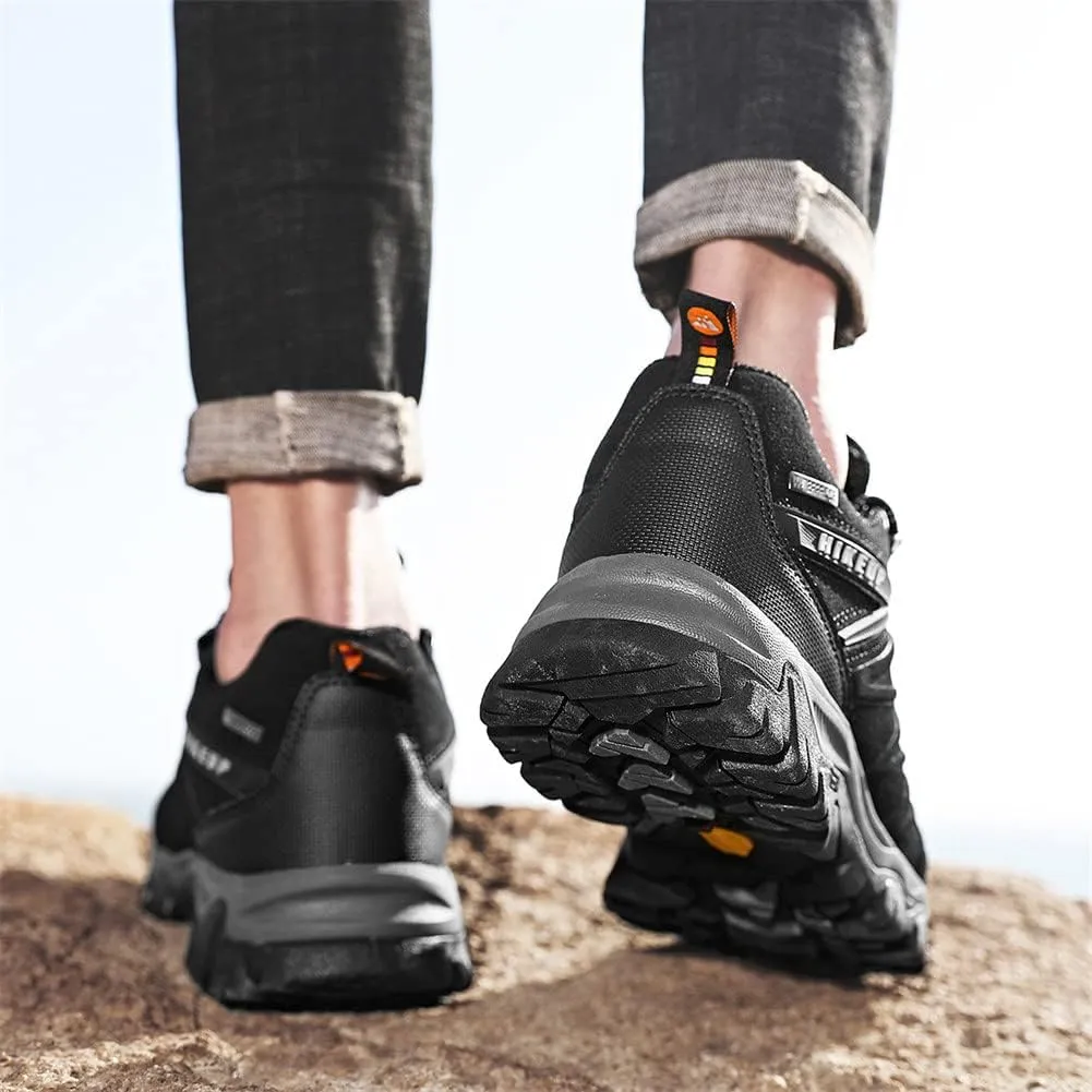 ailishabroy Men's Outdoor Hiking Shoes Lightweight Non Slip Outdoor Breathable Low Top Ankle Boots Hike Trekking Trails Camping Work Shoe