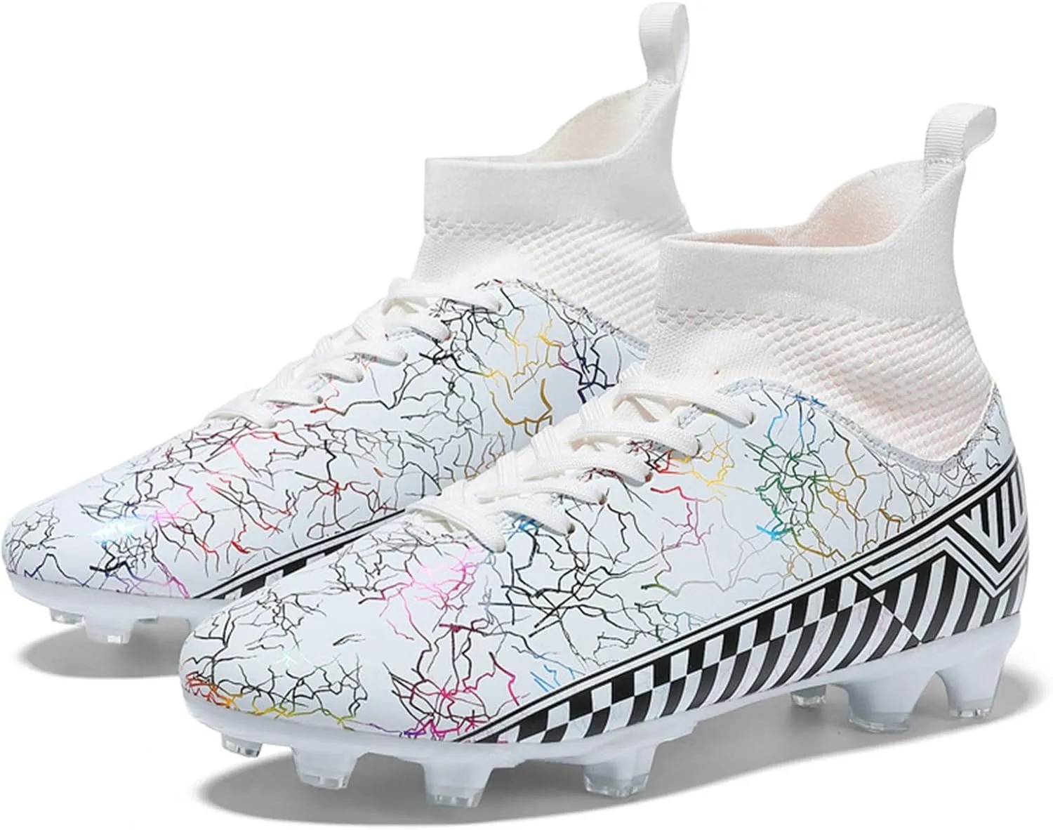 AIRFUL Men's Football Boots Boy's High-Top Sock Cleats Spikes Soccer Football Shoes Outdoor Professional Athletic Training Shoes Competition Shoes (Color : C, Size : 5.5 Women/4 Men)