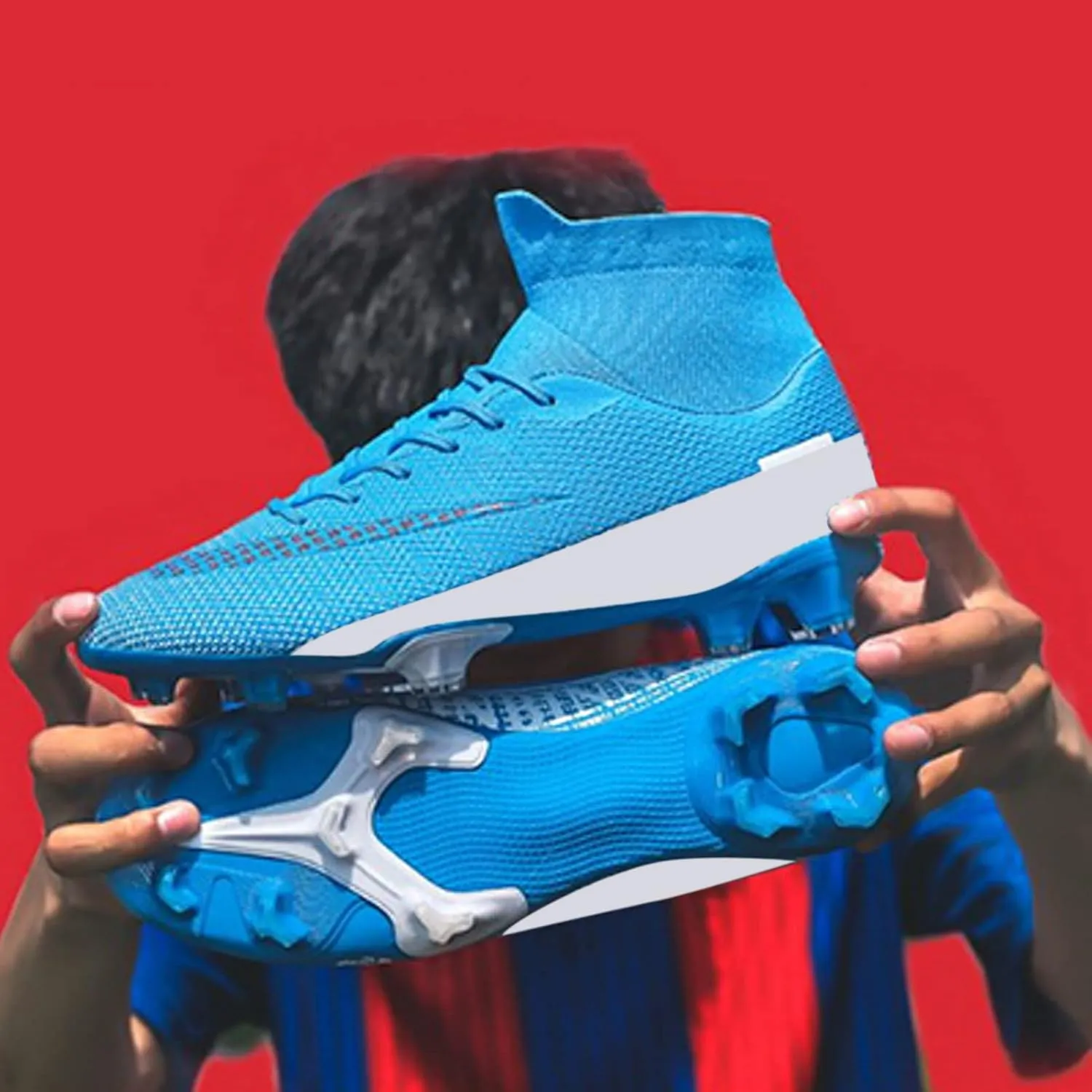 Alomejor Soccer Cleats Shoes High Elasticity Cleats Men Soccer Shoes Anti Skid Football Sneakers for Outdoor and Indoor Training