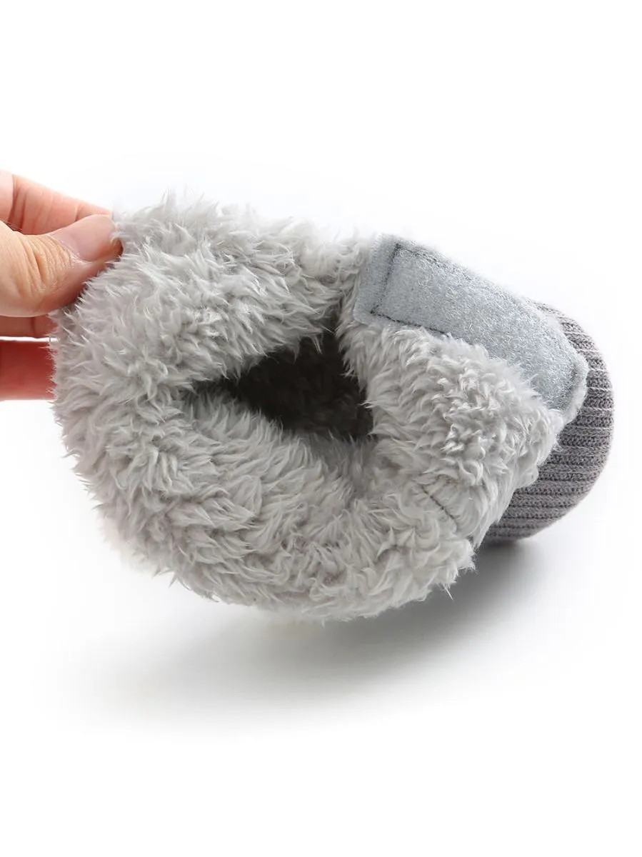 Baby Girl Pom-trim Warm Fur Prewalker Boots