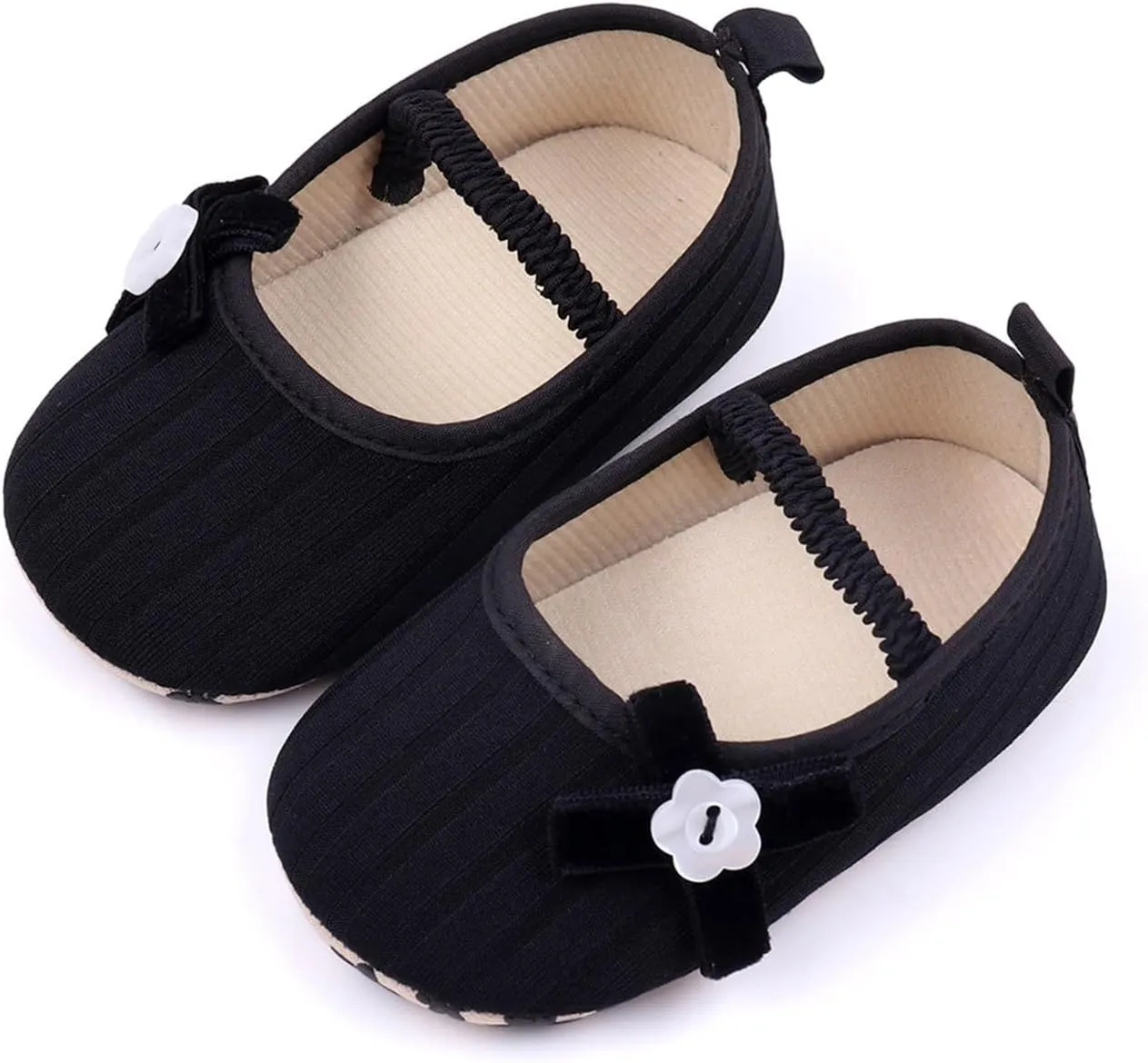 Baby Girls Mary Jane Shoes with Bowknot Flowers Wedding Dress Ballet Flats Toddler Slip On Sandal