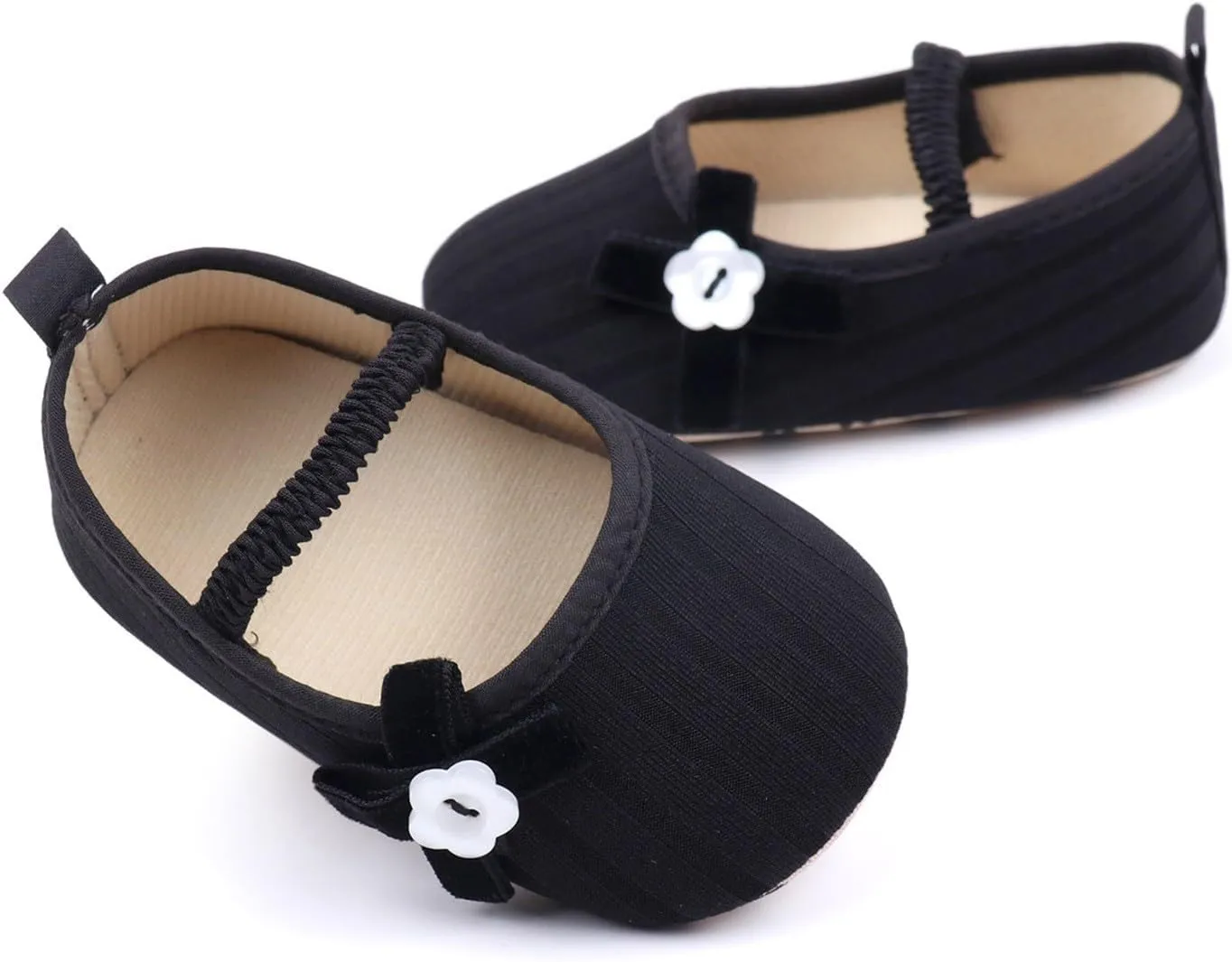 Baby Girls Mary Jane Shoes with Bowknot Flowers Wedding Dress Ballet Flats Toddler Slip On Sandal
