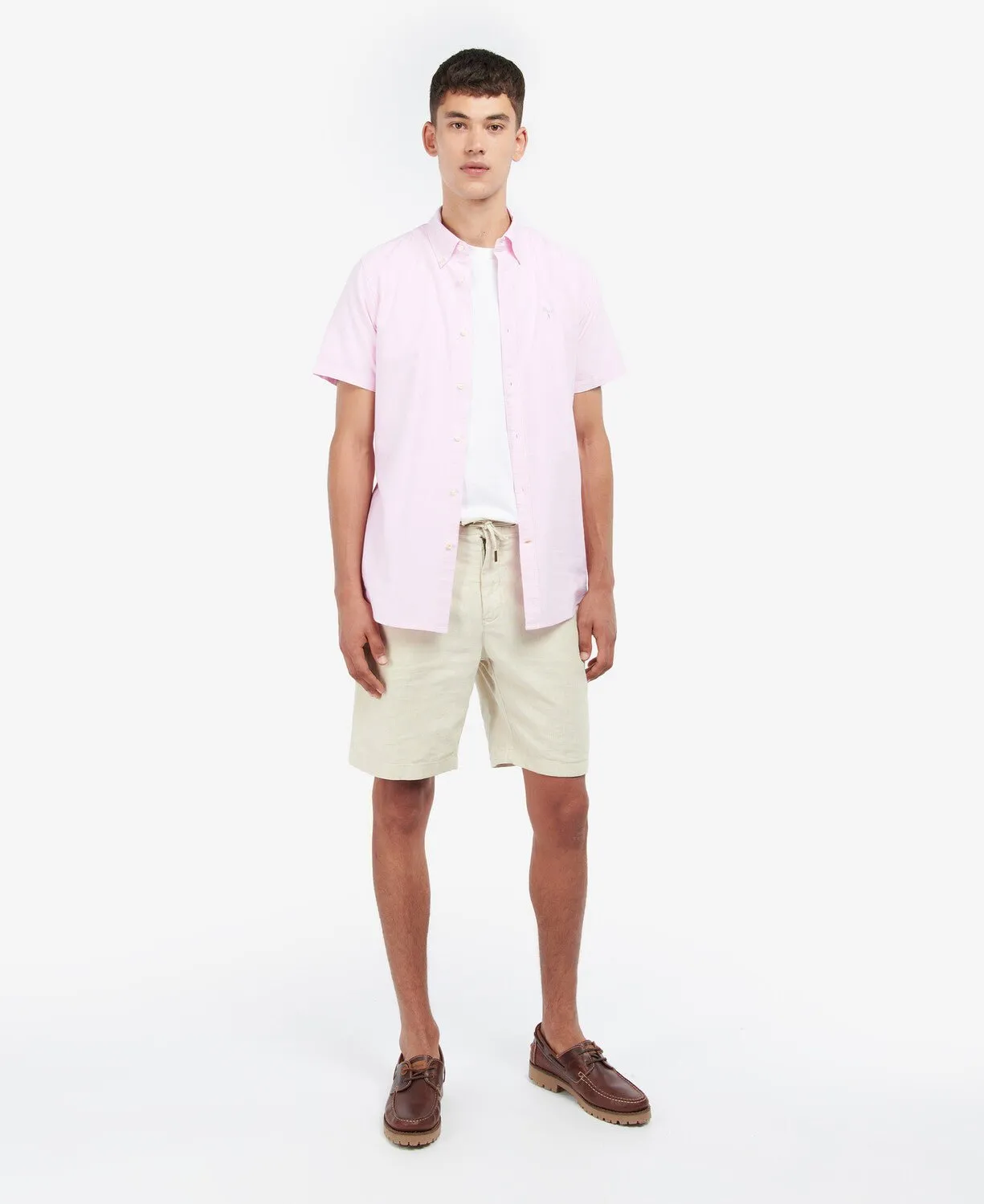 BARBOUR Oxford Short Sleeve Tailored Shirt PINK