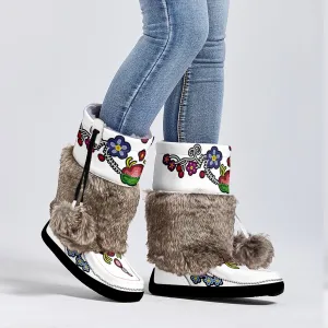 Beaded Gifts Real Leather MocLux with Fur