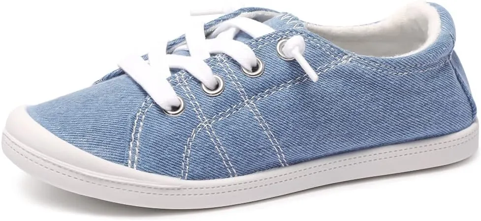 Boy and Girl Slip on Canvas Sneaker, Kids Low Top Casual Fashion Shoes, Comfy Lace up Walking Shoes