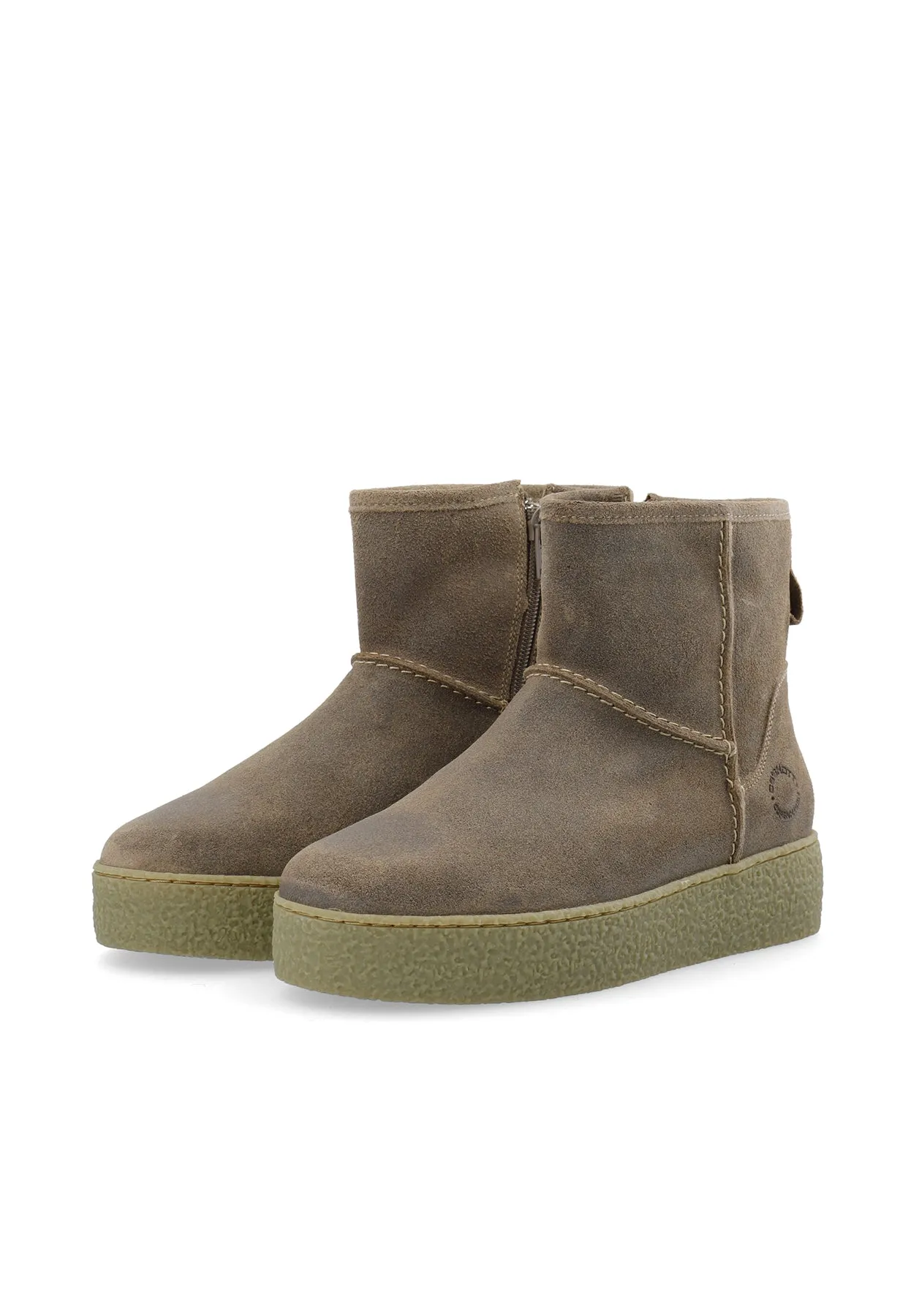CASCAMILLA Boot W. Inside Zip Semi Warm Lining Oil Suede