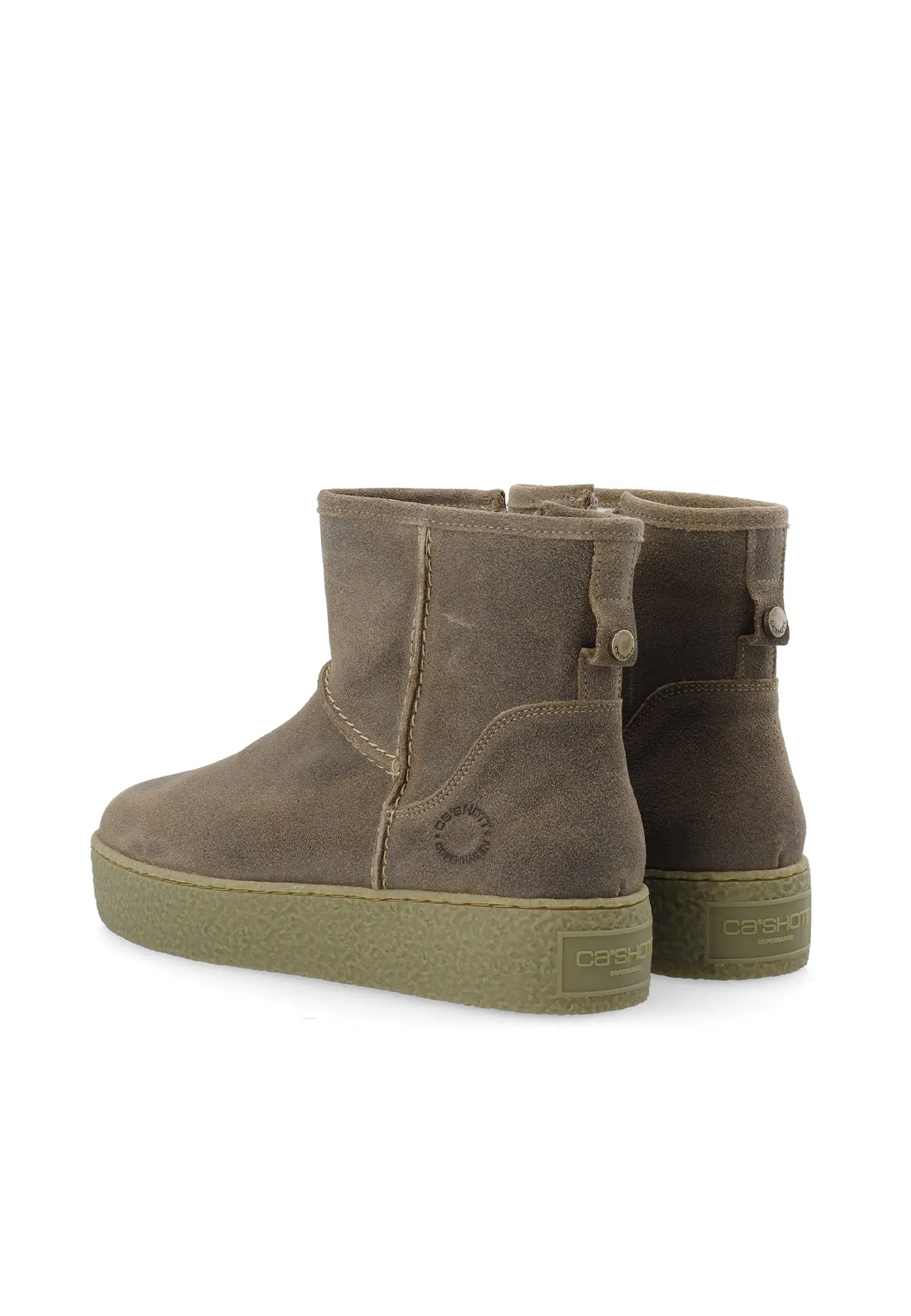 CASCAMILLA Boot W. Inside Zip Semi Warm Lining Oil Suede