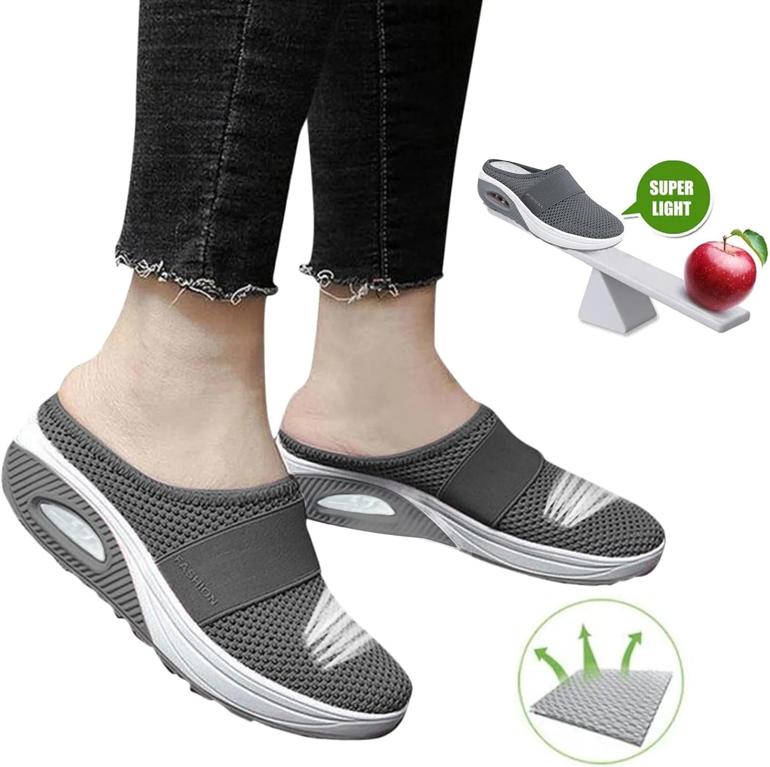 Cathalem Wedge Sandals for Women, Womens Air Cushion Walking Shoes Orthopedic Diabetic Walking Shoes Lace Up Breathable Shoes