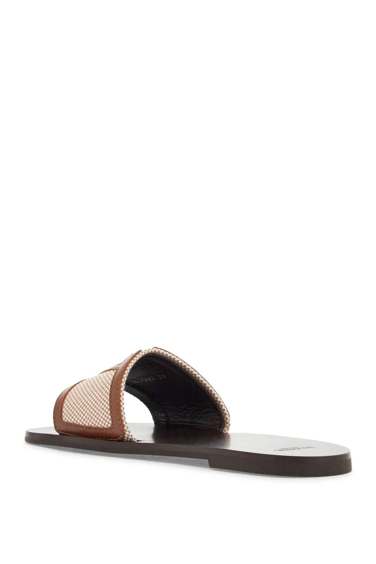 Check Pattern Slide Sandals