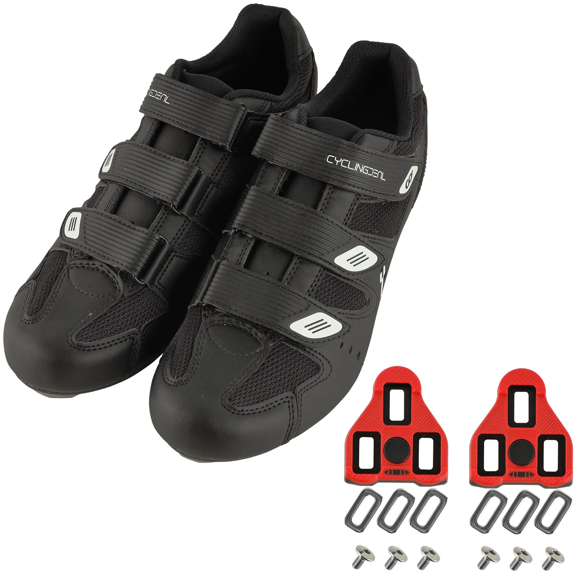 CyclingDeal Bicycle Road Bike Universal Cleat Mount Men's Cycling Shoes with 9-Degree Floating Look ARC Delta Compatible Cleats Compatible with Peloton Indoor Bikes Pedals