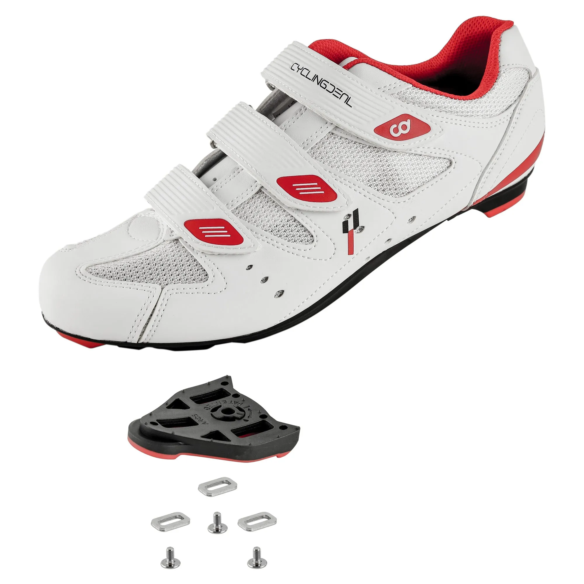 CyclingDeal Bicycle Road Bike Universal Cleat Mount Men's Cycling Shoes with 9-Degree Floating Look ARC Delta Compatible Cleats Compatible with Peloton Indoor Bikes Pedals