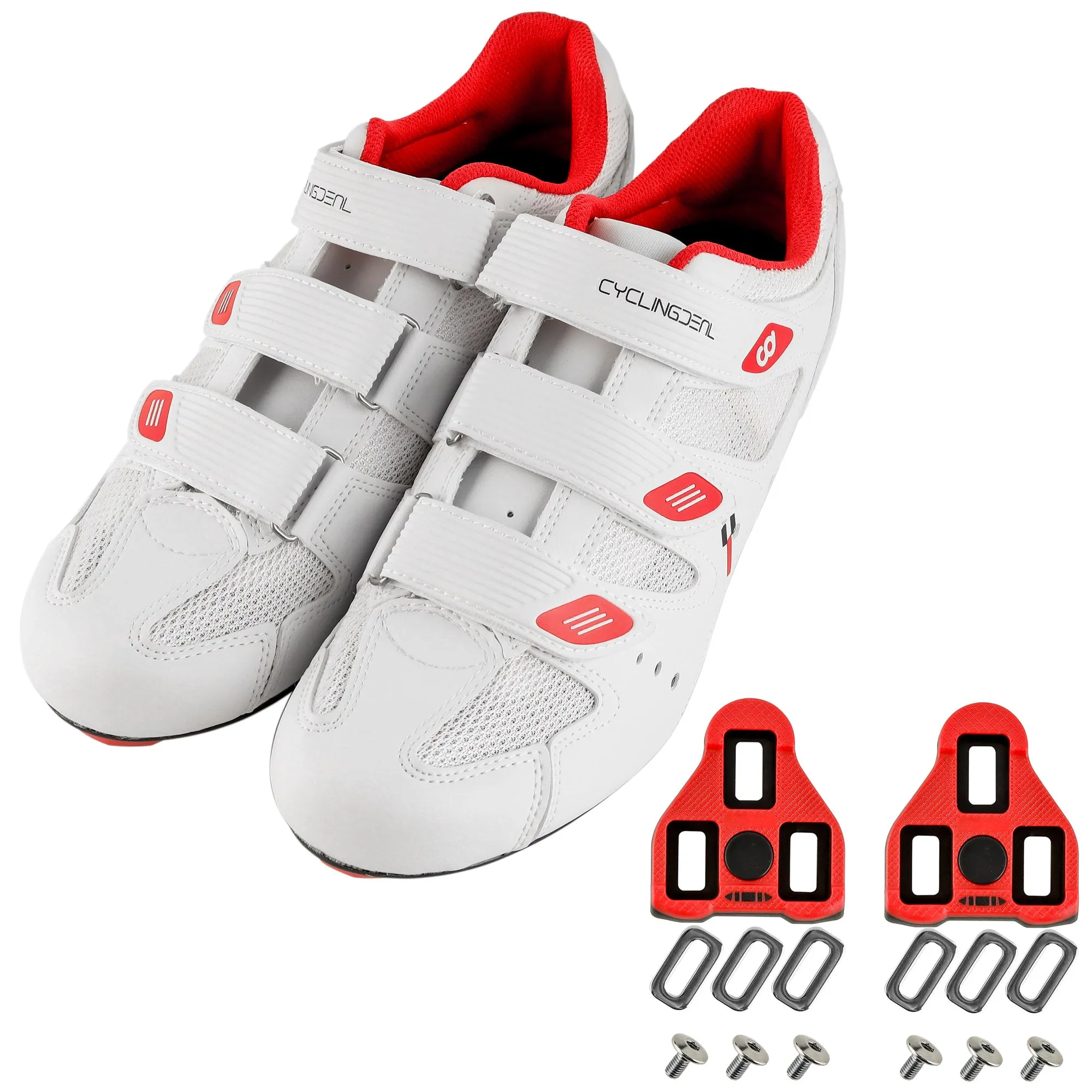 CyclingDeal Bicycle Road Bike Universal Cleat Mount Men's Cycling Shoes with 9-Degree Floating Look ARC Delta Compatible Cleats Compatible with Peloton Indoor Bikes Pedals