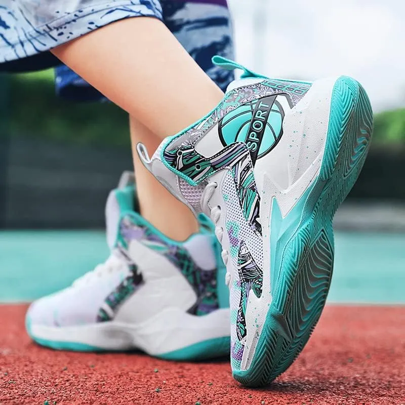 DHOVOR Boys Girls Basketball Shoes Kids Non-Slip Fashion Sneakers Walking Shoes Comfort Sports Shoes for Little Kid/Big Kid