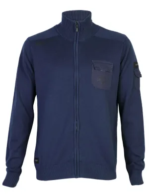 Dissident Talbot zip up cardigan in Midnight Blue