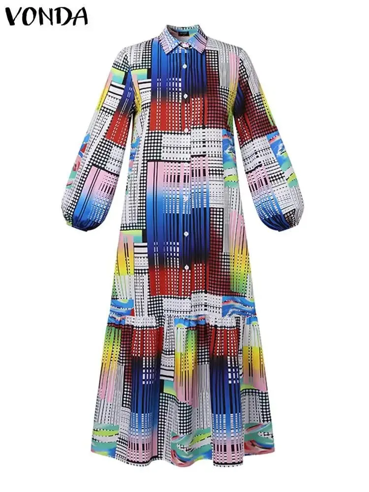 Elegant Vintage Printed Shirt Dress: Perfect for Evening Parties