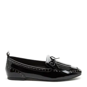 Flow Black Leather Kiltie Loafers