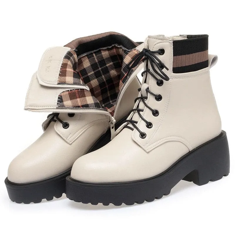 Genuine Leather Wool Warm Non-Slip Women Sock Winter Boots