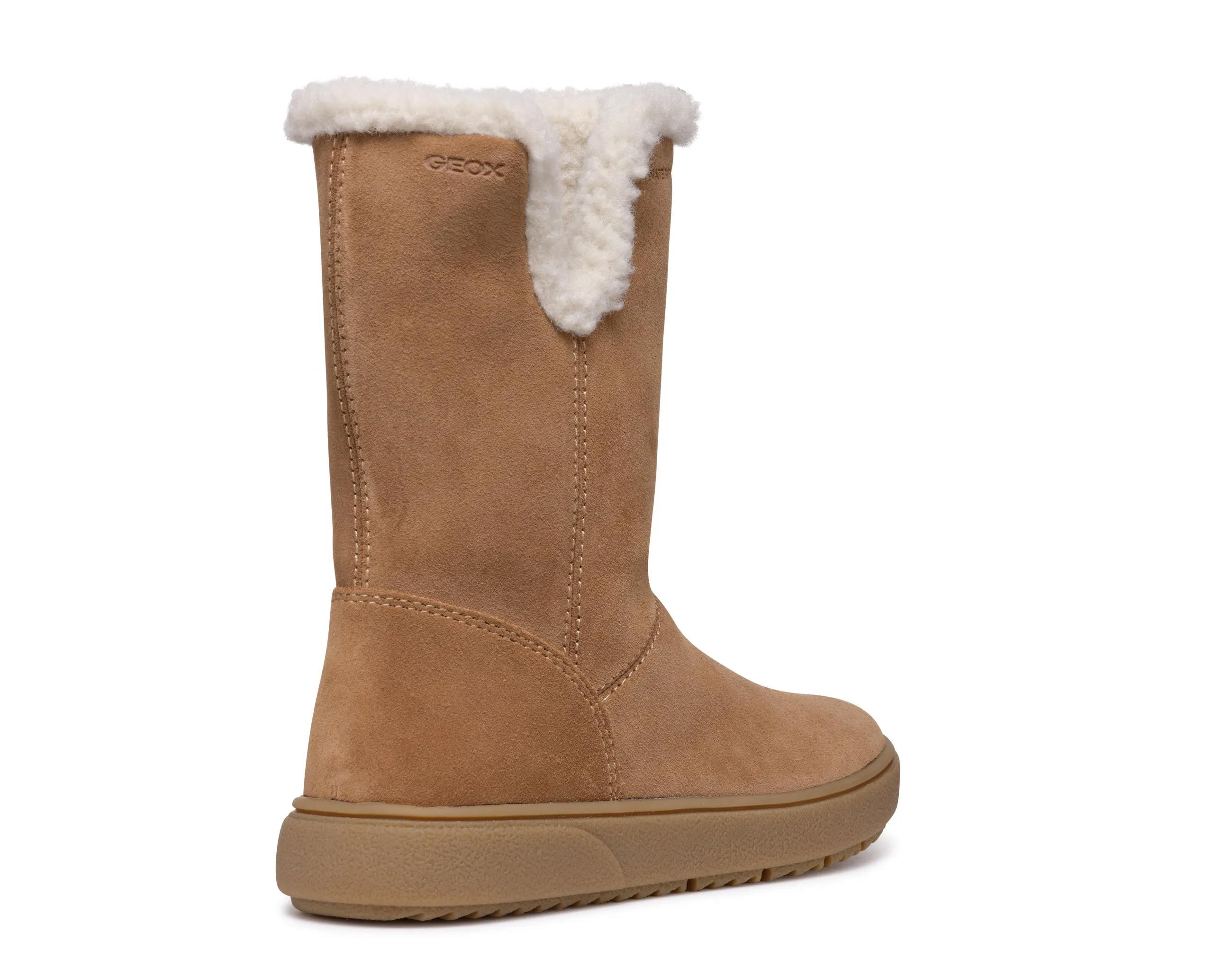 Geox Theleven Girls Whisky Brown Suede Warm Lined Waterproof Boot