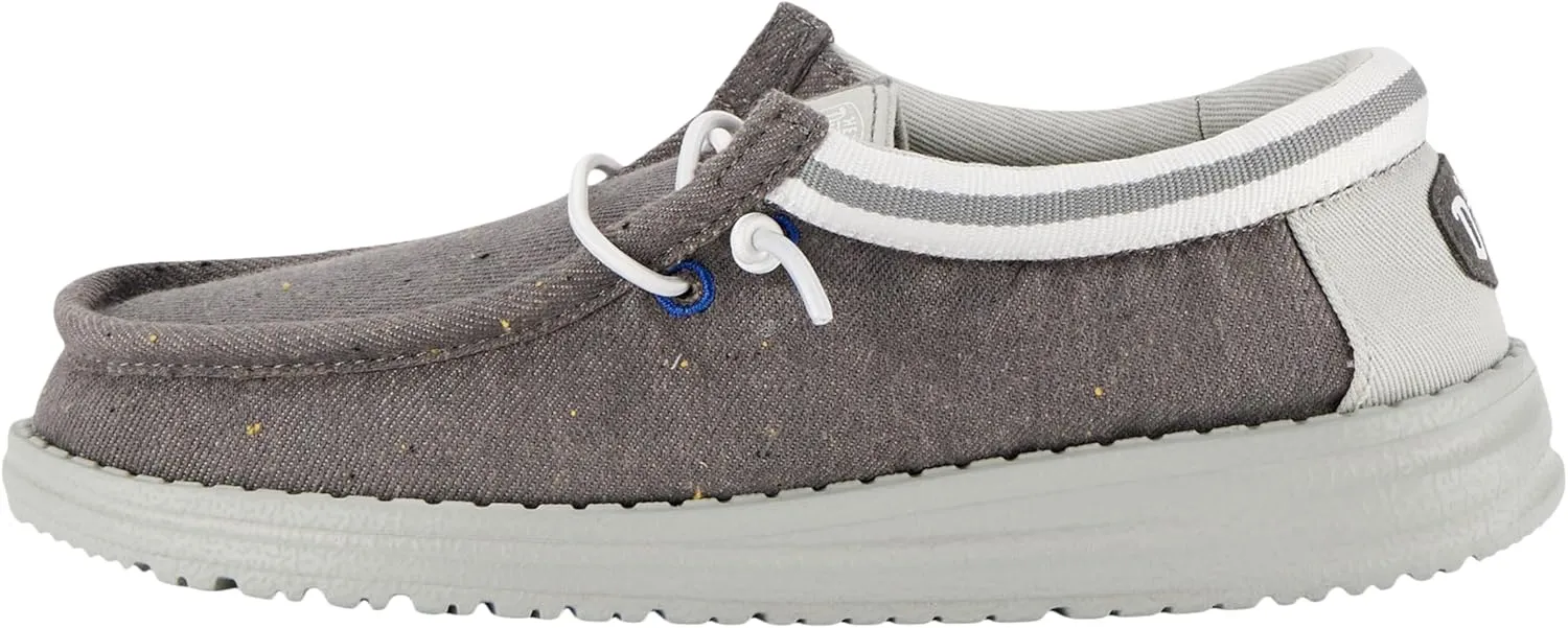Hey Dude? Wally Canvas Shoes for Kids ?C Canvas Upper ?C Rubber Outsole ?C Cotton Lining ?C Breathable Design