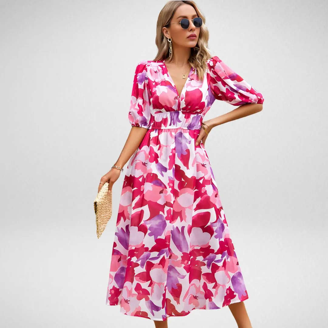 Ivyshape | Charming Dress With V-Neck