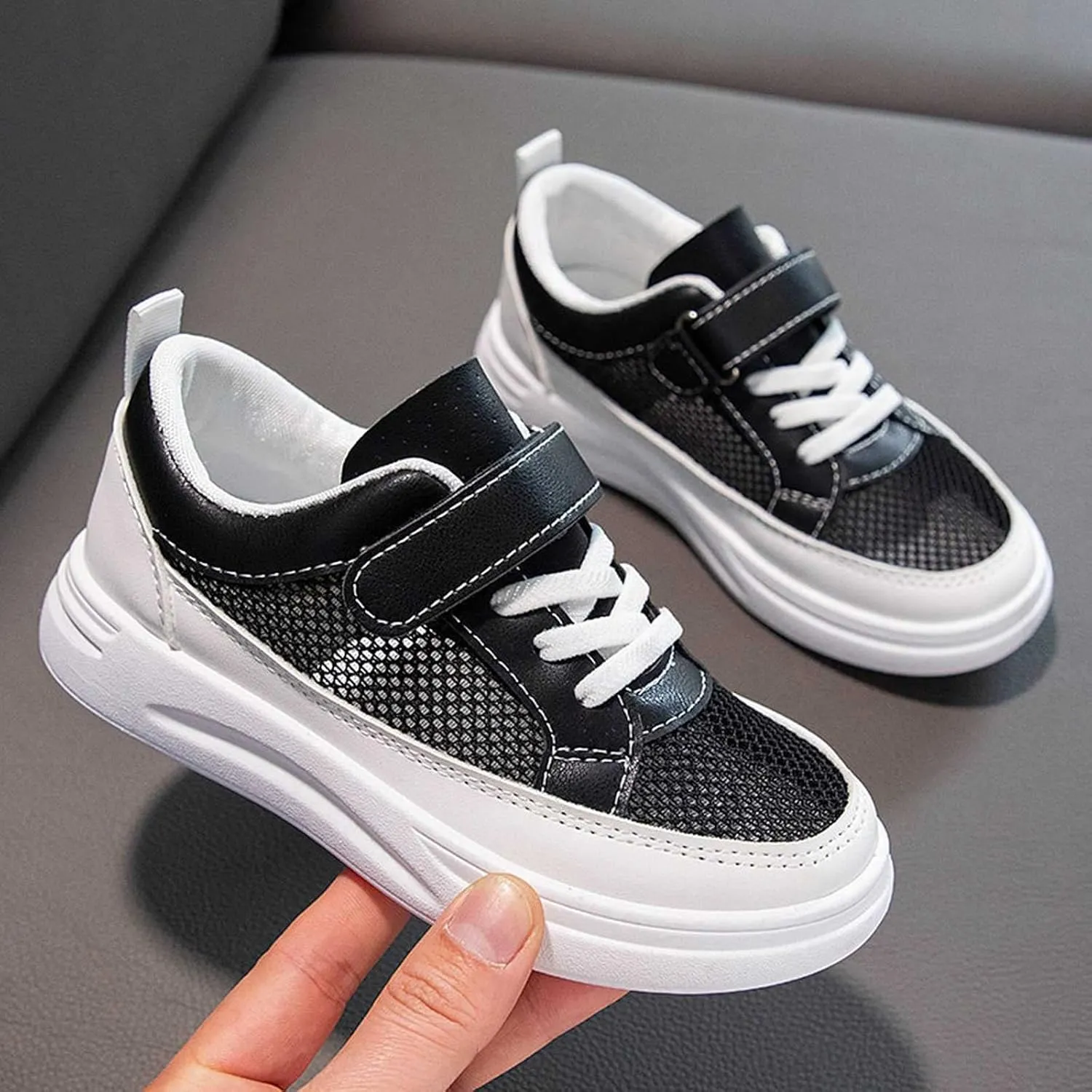 IWIHMIV Boys Girls Mesh Breathable Non Slip Tennis Shoes Casual Running Sports Walking Athletic Shoes Comfort Walking Shoes