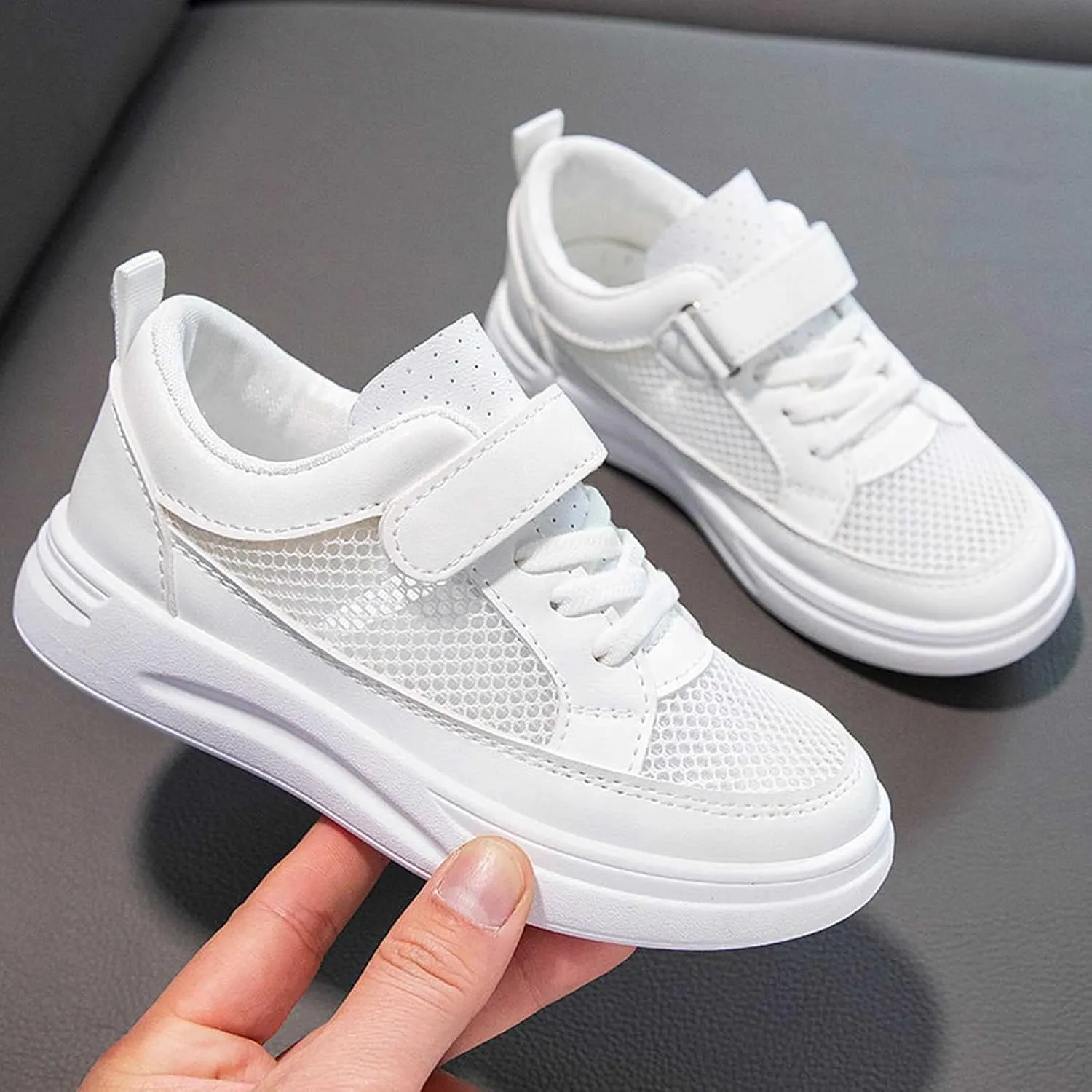IWIHMIV Boys Girls Mesh Breathable Non Slip Tennis Shoes Casual Running Sports Walking Athletic Shoes Comfort Walking Shoes
