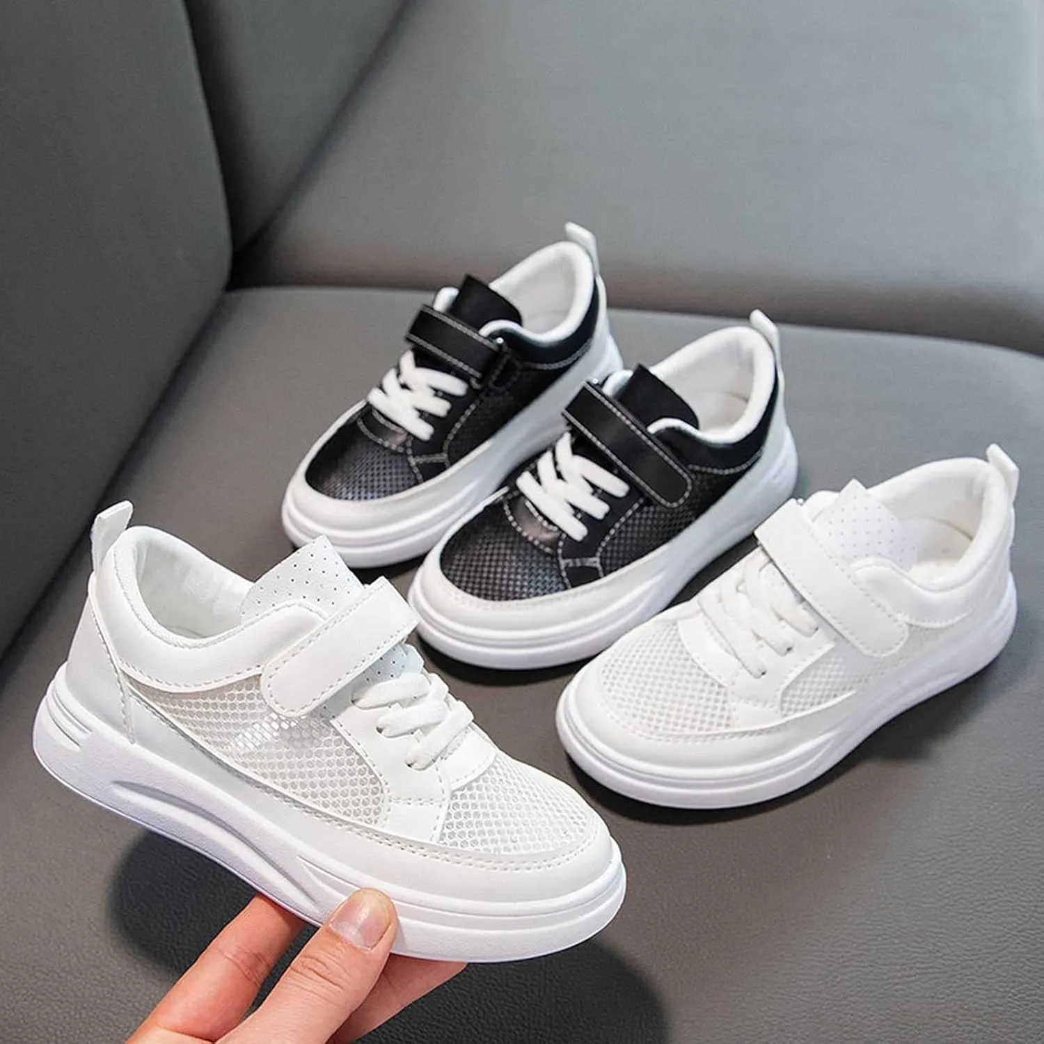 IWIHMIV Boys Girls Mesh Breathable Non Slip Tennis Shoes Casual Running Sports Walking Athletic Shoes Comfort Walking Shoes