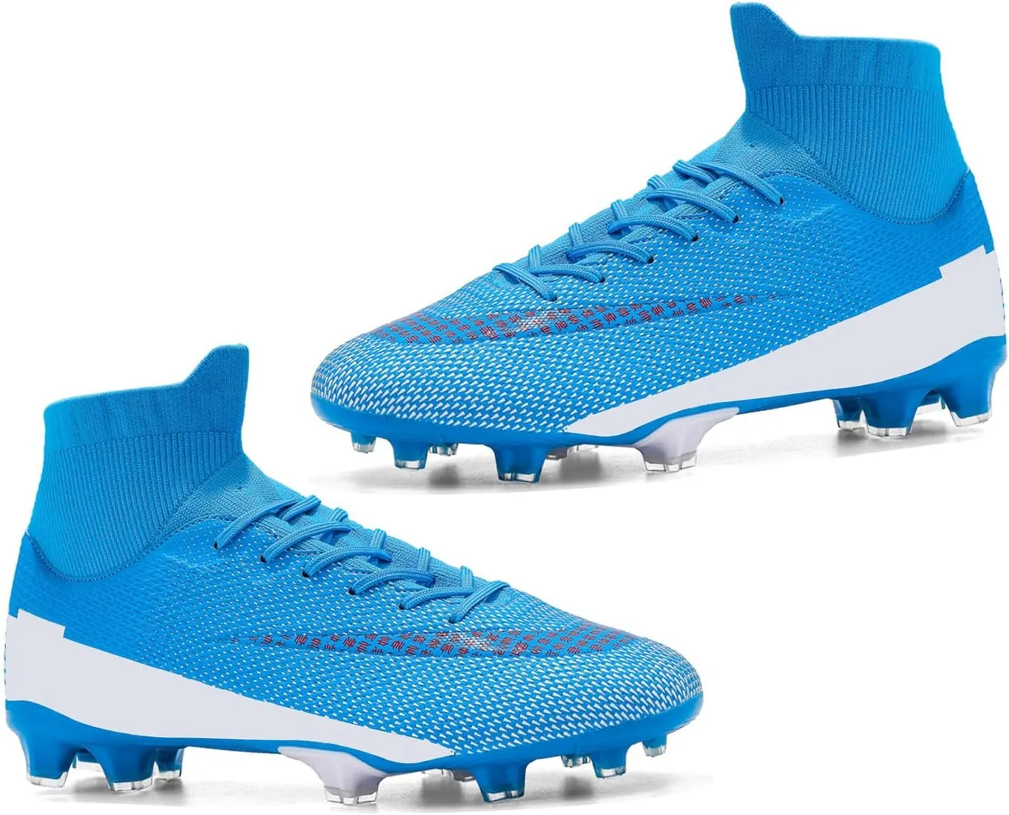 Keebgyy Men's Soccer Boots, Cleats, Size 41, Blue, Modern Athletic Style, Lightweight, All-Season, Adult Men's Football/Soccer Players, Unisex Training Users