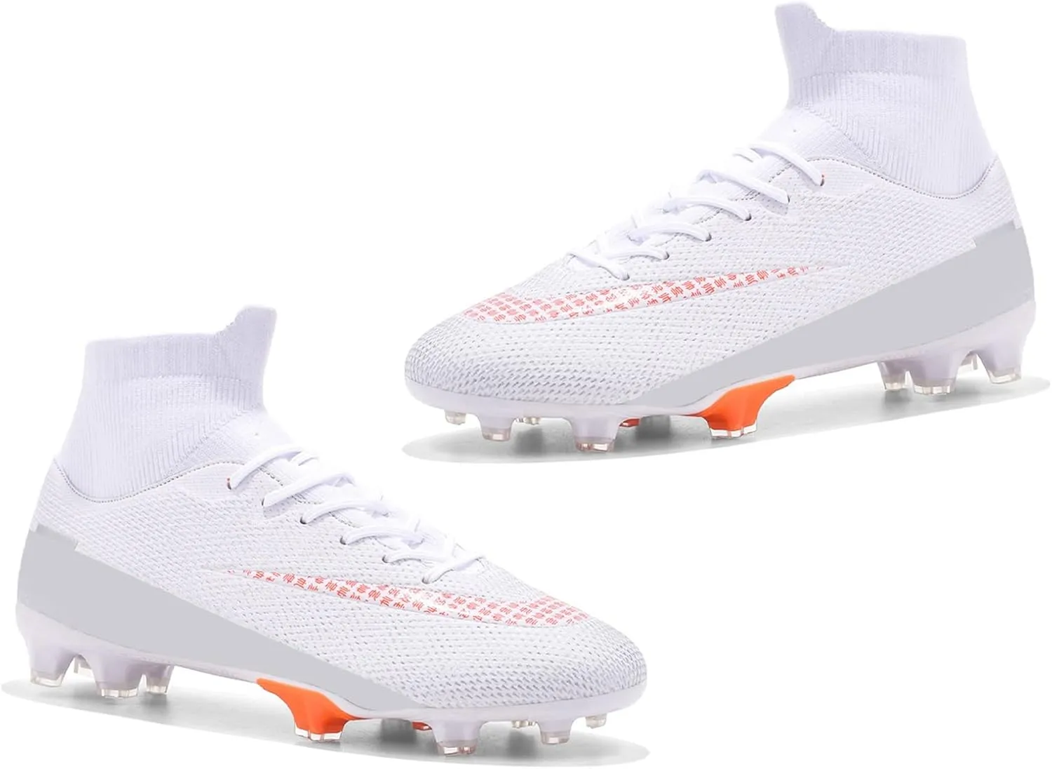 Keebgyy Men's Soccer Boots, Cleats, Size 43, White