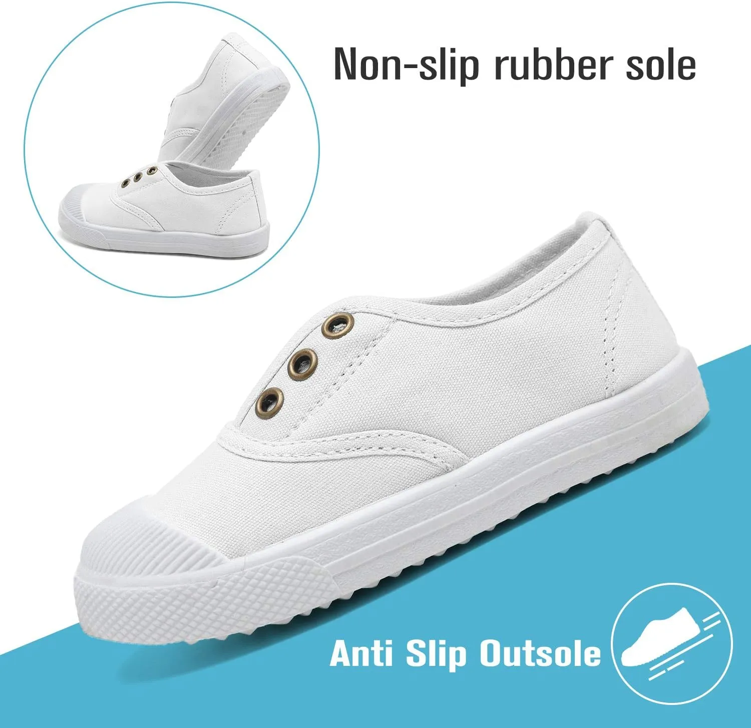 Kids Canvas Sneaker Slip-on Baby Boys Girls Casual Fashion Shoes