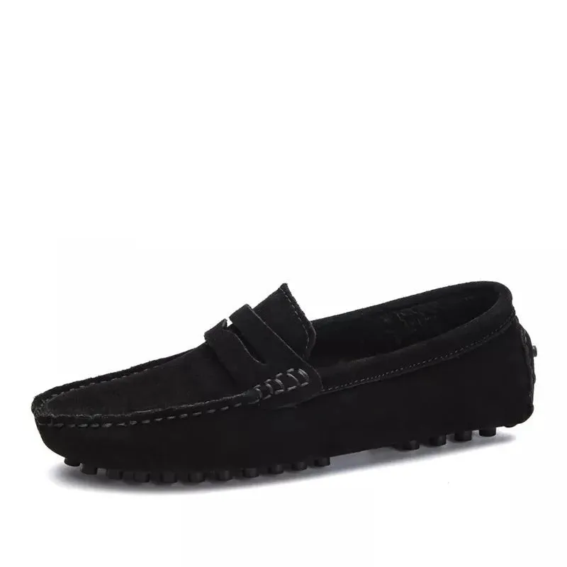 Large Size 49 Men Loafers Soft Moccasins High Quality Spring Autumn Genuine Leather Shoes Men Warm Flats Driving Shoes v1