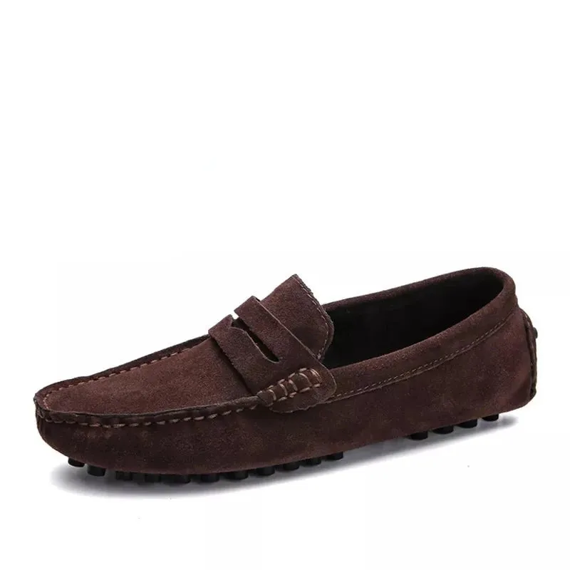 Large Size 49 Men Loafers Soft Moccasins High Quality Spring Autumn Genuine Leather Shoes Men Warm Flats Driving Shoes v1