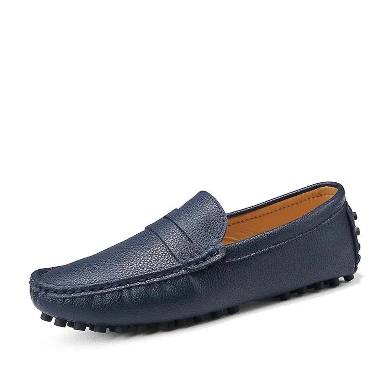 Large Size 49 Men Loafers Soft Moccasins High Quality Spring Autumn Genuine Leather Shoes Men Warm Flats Driving Shoes v1