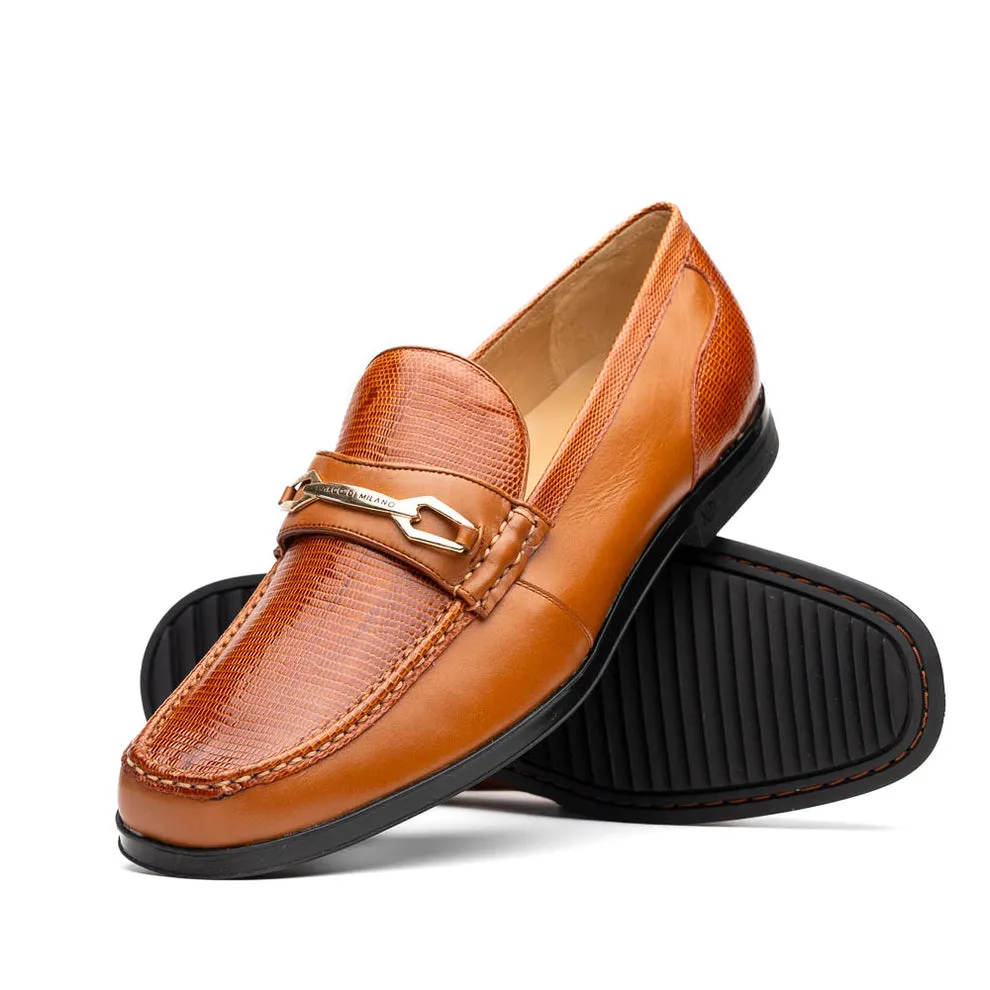 Marco Di Milano Hugo Men's Shoes Honey Exotic Lizard / Calf-Skin Leather Horsebit Loafers (MDM1085)