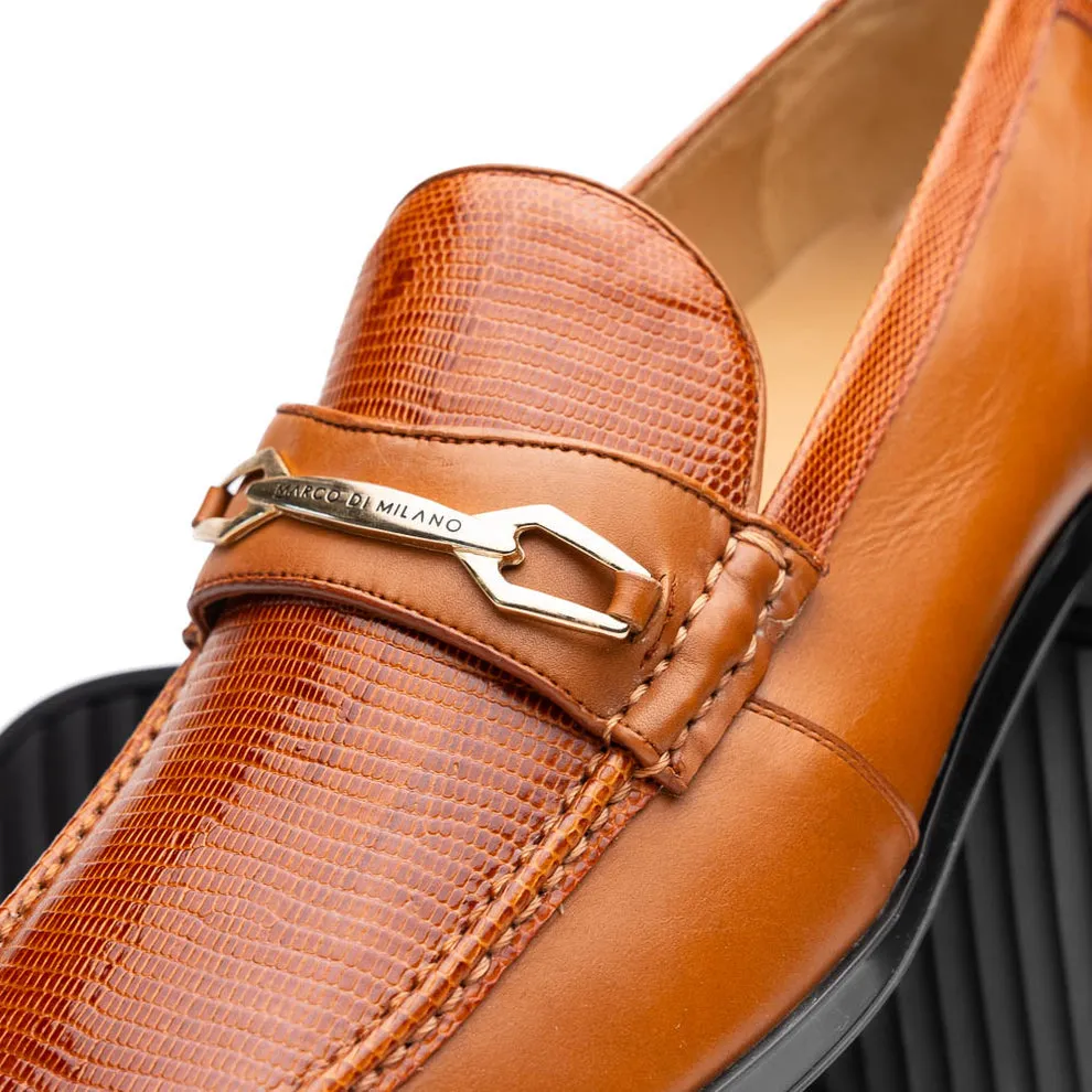 Marco Di Milano Hugo Men's Shoes Honey Exotic Lizard / Calf-Skin Leather Horsebit Loafers (MDM1085)