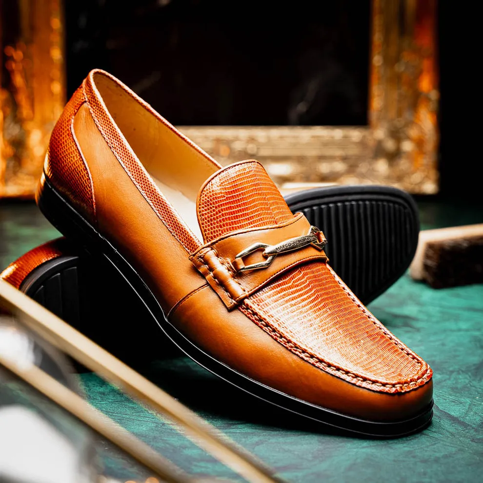 Marco Di Milano Hugo Men's Shoes Honey Exotic Lizard / Calf-Skin Leather Horsebit Loafers (MDM1085)