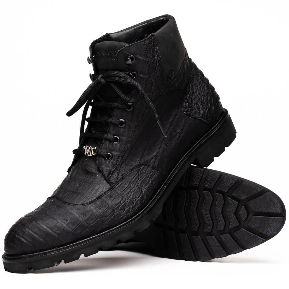 Marco Di Milano Leoni Men's Shoes Oil Orix Genuine Caiman Crocodile Rugged Boots (MDM1089)