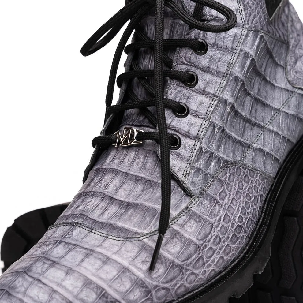 Marco Di Milano Leoni Men's Shoes Oil Orix Genuine Caiman Crocodile Rugged Boots (MDM1089)