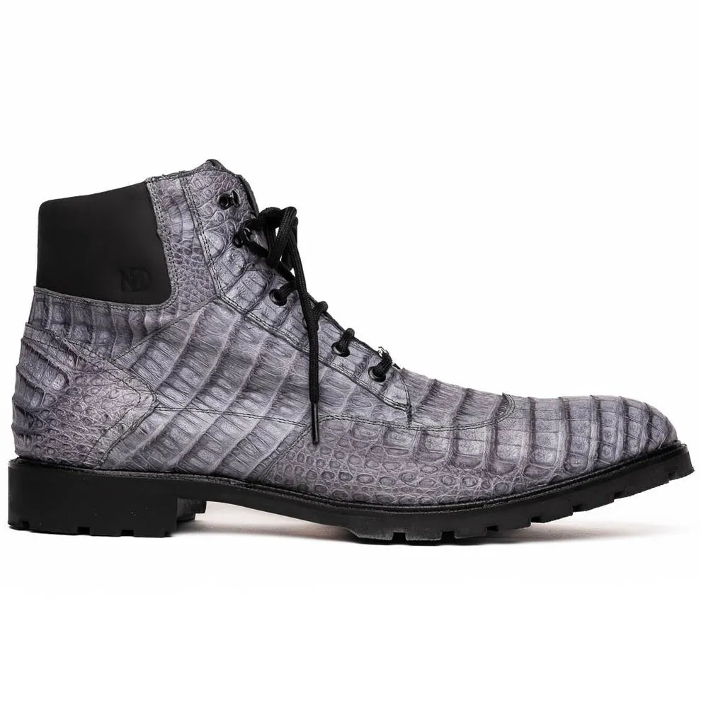 Marco Di Milano Leoni Men's Shoes Oil Orix Genuine Caiman Crocodile Rugged Boots (MDM1089)