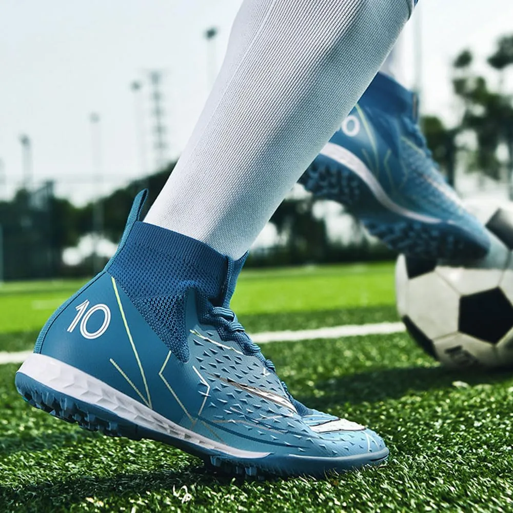 Maylrvjv Men's High-Top Soccer Shoes Anti-Slip Wear-Resistant Football Boots Spikes Athletic Shoes
