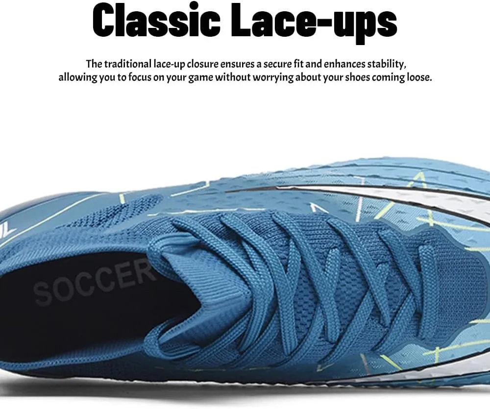 Maylrvjv Men's High-Top Soccer Shoes Anti-Slip Wear-Resistant Football Boots Spikes Athletic Shoes
