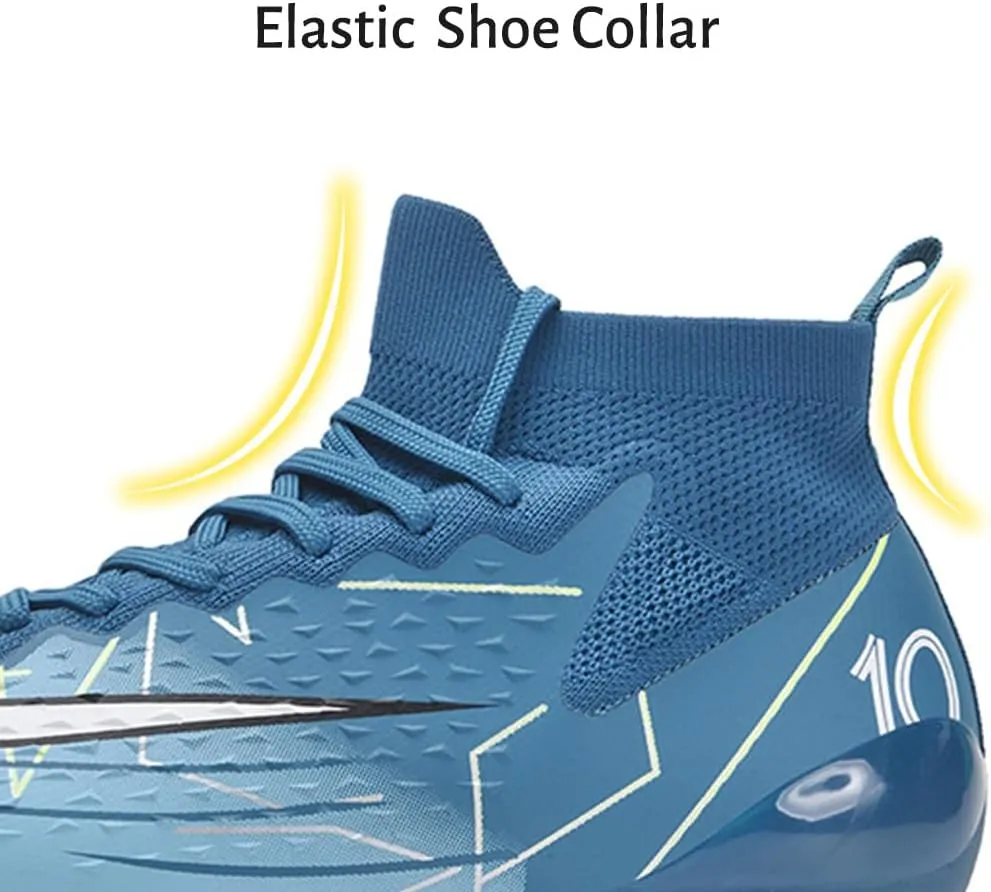 Maylrvjv Men's High-Top Soccer Shoes Anti-Slip Wear-Resistant Football Boots Spikes Athletic Shoes
