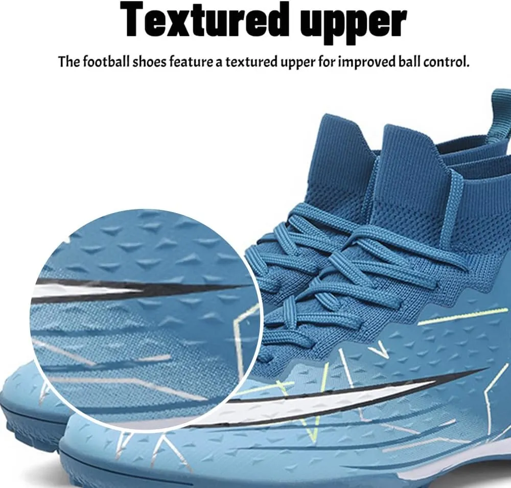 Maylrvjv Men's High-Top Soccer Shoes Anti-Slip Wear-Resistant Football Boots Spikes Athletic Shoes