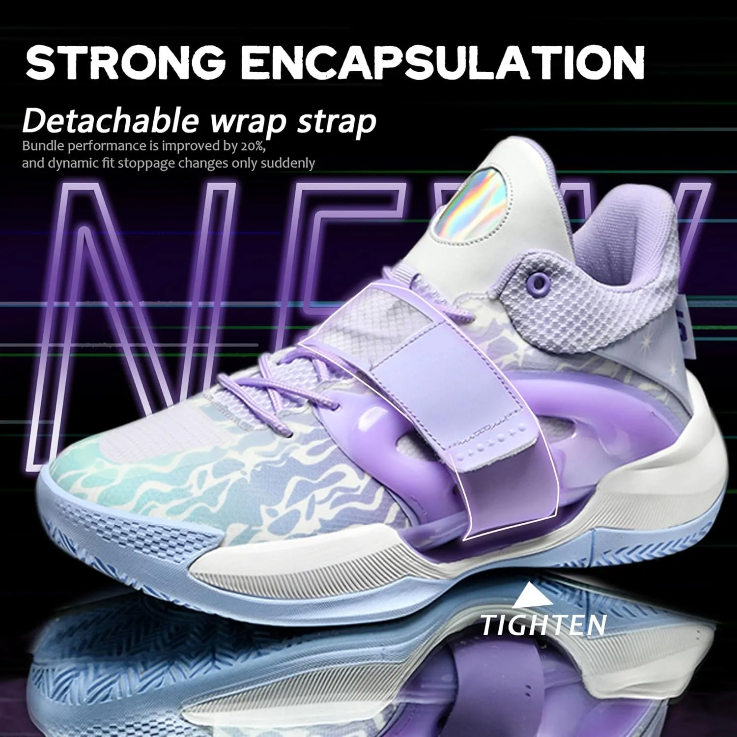 Men Women Basketball Shoes Breathable Non Slip Outdoor Fashion Sneakers(White Purple-5,8.5)
