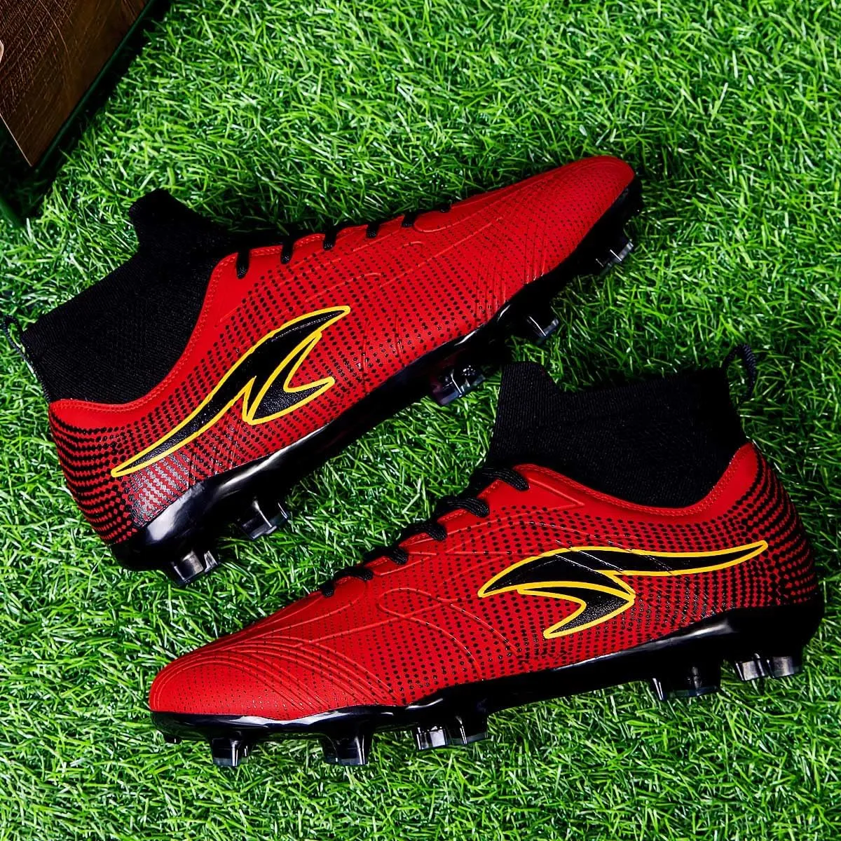 Men's Anti Slip and wear-Resistant Soccer Shoes, Indoor and Outdoor Artificial Turf Training Football Shoes, Breathable and Comfortable