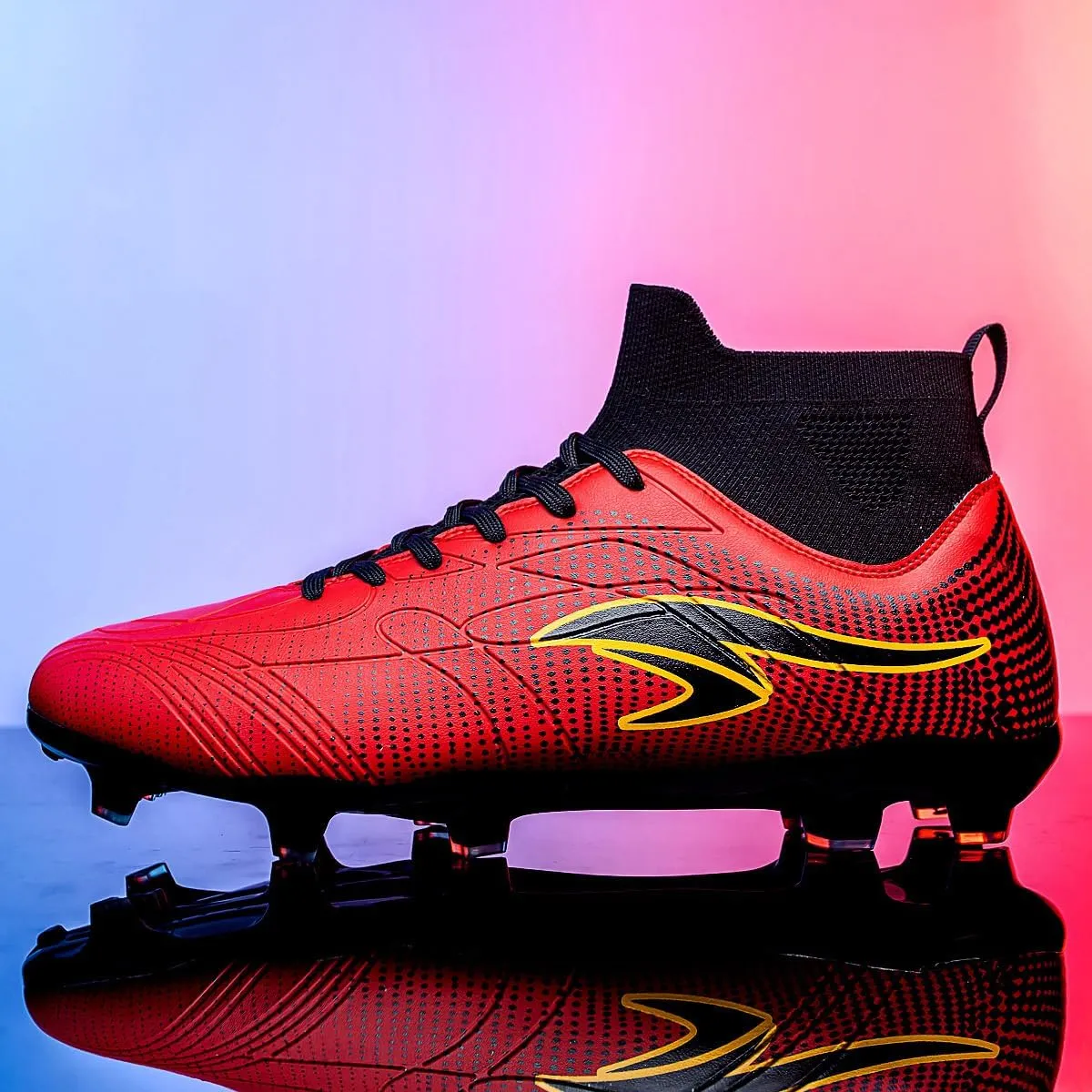 Men's Anti Slip and wear-Resistant Soccer Shoes, Indoor and Outdoor Artificial Turf Training Football Shoes, Breathable and Comfortable