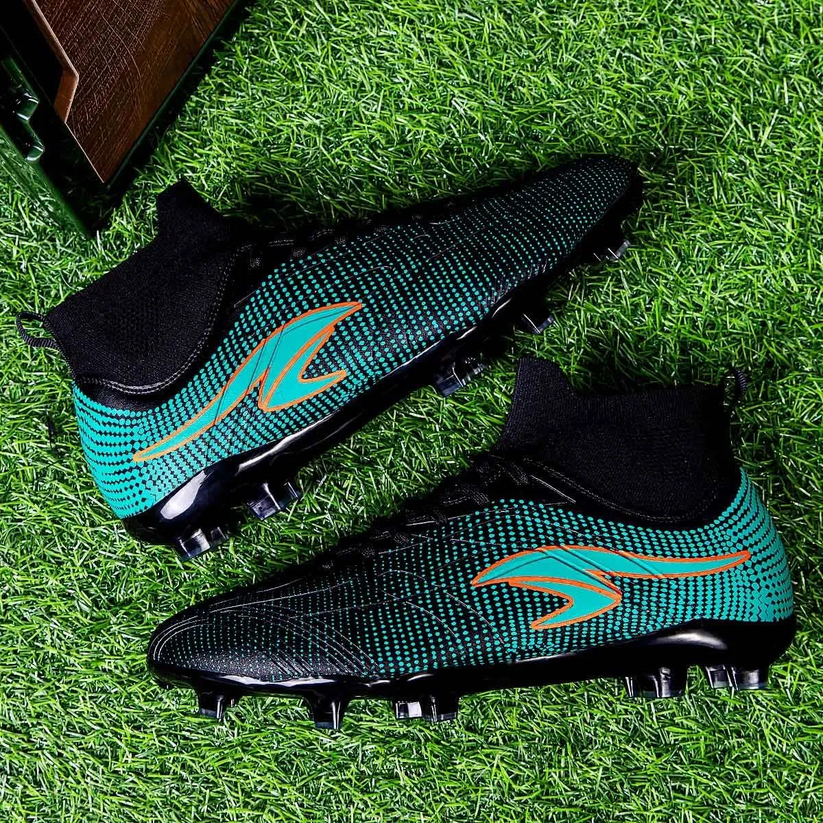 Men's Anti Slip and wear-Resistant Soccer Shoes, Indoor and Outdoor Artificial Turf Training Football Shoes, Breathable and Comfortable