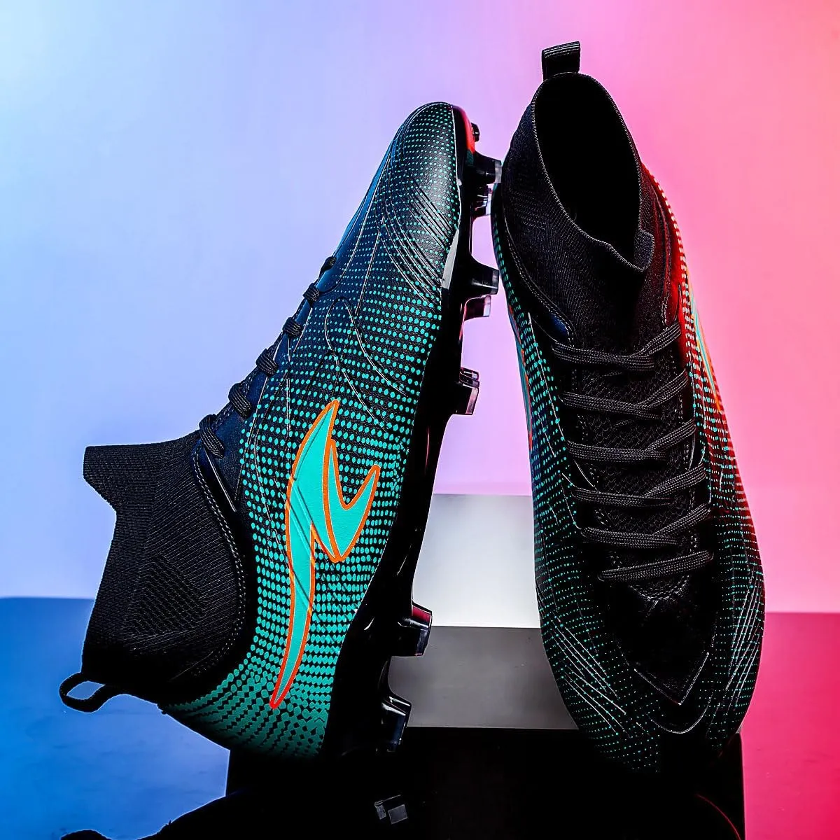 Men's Anti Slip and wear-Resistant Soccer Shoes, Indoor and Outdoor Artificial Turf Training Football Shoes, Breathable and Comfortable