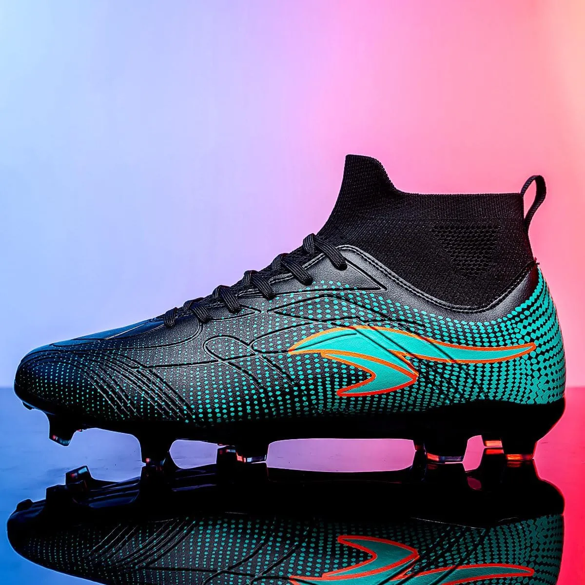 Men's Anti Slip and wear-Resistant Soccer Shoes, Indoor and Outdoor Artificial Turf Training Football Shoes, Breathable and Comfortable